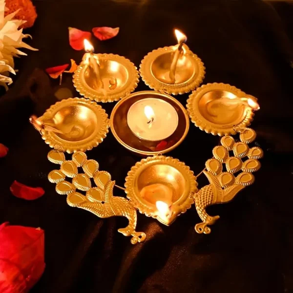 Peacock Diya Shape Decorative Bowl
